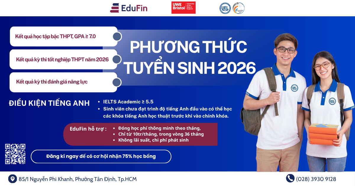 🎓 TUYỂN SINH 2026 – CỬ NHÂN ANH QUỐC UKB TẠI VIỆT NAM CÙNG EDUFIN